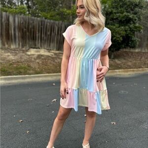 Colorful Tiered Women's Dress